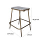 Kohl 25 Inch Counter Stool Mango Wood Seating Antique Gold Metal Frame By Casagear Home BM307445