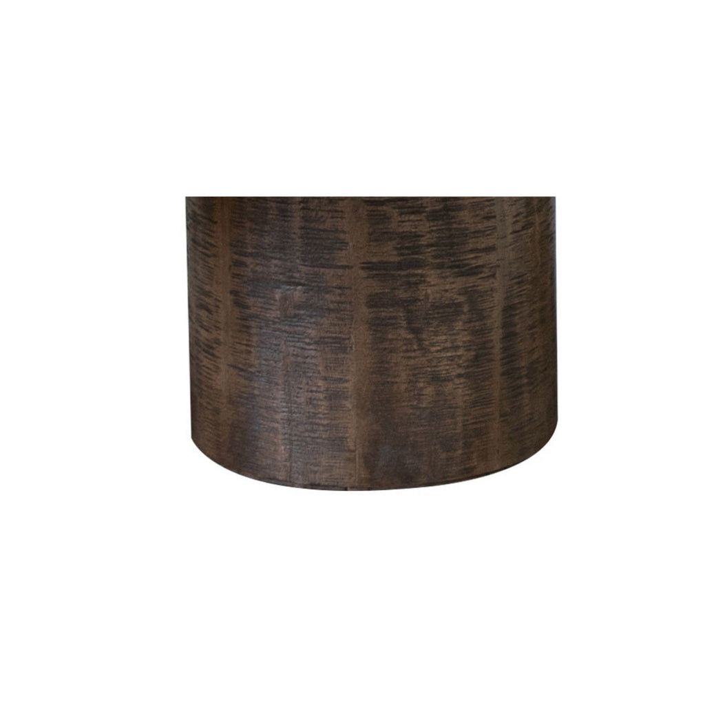 Ino 50 Inch Coffee Table Mango Wood Rustic Brown Round Pedestal Stand By Casagear Home BM307452