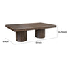 Ino 50 Inch Coffee Table Mango Wood Rustic Brown Round Pedestal Stand By Casagear Home BM307452