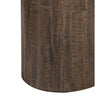 Ino 24 Inch Side End Table Mango Wood Rustic Brown Thick Pedestal Stand By Casagear Home BM307453