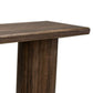 Ino 55 Inch Sofa Console Table Mango Wood Round Pedestal Stand Brown By Casagear Home BM307454