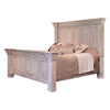 Abi King Size Bed Pine Wood Classic Molded Frame Design Antique White By Casagear Home BM307457