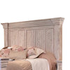 Abi King Size Bed Pine Wood Classic Molded Frame Design Antique White By Casagear Home BM307457