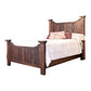 Bry King Size Bed Pine and Mango Wood Panel Headboard Rustic Brown By Casagear Home BM307461