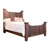 Bry King Size Bed, Pine and Mango Wood, Panel Headboard, Rustic Brown By Casagear Home