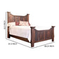 Bry Queen Size Bed Pine and Mango Wood Panel Headboard Rustic Brown By Casagear Home BM307462