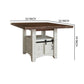 52 Inch Counter Height Table Brown Top Antique White Base Open Shelf By Casagear Home BM307463