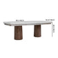 Kohl 87 Inch Dining Table Rectangular Double Pedestal Base Cream Brown By Casagear Home BM307469