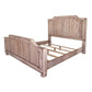 Genie King Size Bed Curved Style Headboard and Footboard Brown Mango Wood By Casagear Home BM307475