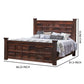 Exo Queen Size Bed Square Block Style Headboard and Footboard Brown Wood By Casagear Home BM307483