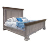 Zen King Size Bed, Crown Molded Trim Details, Weathered Gray Finish By Casagear Home