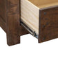 Maye King Size Bed 2 Drawers Fixed Shelves Deep Rustic Brown Finish By Casagear Home BM307503