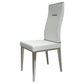 Bea 20 Inch Dining Chair Set of 4 Stainless Steel Faux Leather White By Casagear Home BM307520