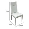 Bea 20 Inch Dining Chair Set of 4 Stainless Steel Faux Leather White By Casagear Home BM307520