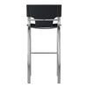 Illa 26 Inch Counter Height Chair Set of 2 Chrome Base Vegan Leather Black By Casagear Home BM307528