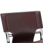 Illa 26 Inch Counter Height Chair Set of 2 Chrome Base Vegan Leather Brown By Casagear Home BM307530