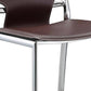 Illa 26 Inch Counter Height Chair Set of 2 Chrome Base Vegan Leather Brown By Casagear Home BM307530