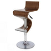 Cruze 22-30 Inch Adjustable Swivel Counter Stool Wave Curves Walnut Brown By Casagear Home BM307535