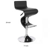 Cruze 22-30 Inch Adjustable Swivel Counter Height Stool Wave Curves Black By Casagear Home BM307536