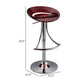 Vera 19-29 Inch Counter Height Stool Round Swivel Chrome Adjustable Red By Casagear Home BM307539