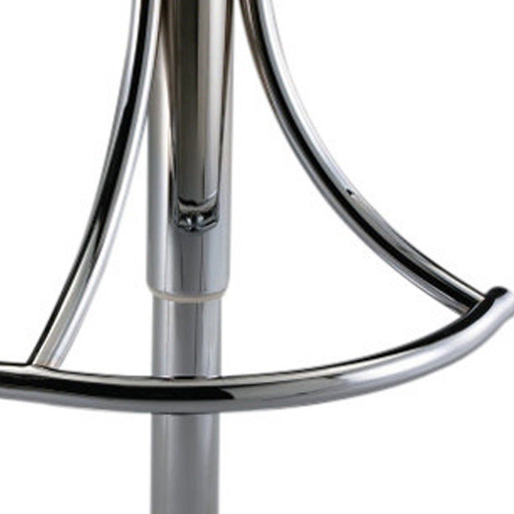 Vera 19-29 Inch Counter Height Stool Round Swivel Adjustable Chrome White By Casagear Home BM307542