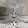 Vera 19-29 Inch Counter Height Stool Round Swivel Adjustable Chrome White By Casagear Home BM307542