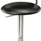 Flax 22-32 Inch Adjustable Counter Height Stool Vegan Faux Leather Black By Casagear Home BM307543