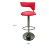 Flax 22-32 Inch Adjustable Counter Height Stool Vegan Faux Leather Red By Casagear Home BM307546