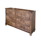 Liam 57 Inch Dresser 6 Drawers Rustic Brown Solid Pine Wood By Casagear Home BM307551