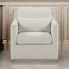 Liv 36 Inch Accent Chair Cushioned Seat Track Arms Off White Taupe By Casagear Home BM307559