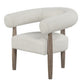 Zob 33 Inch Armchair Wishbone Curved Cushioned Frame Off White Taupe By Casagear Home BM307561