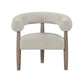 Zob 33 Inch Armchair Wishbone Curved Cushioned Frame Cream Beige Taupe By Casagear Home BM307562