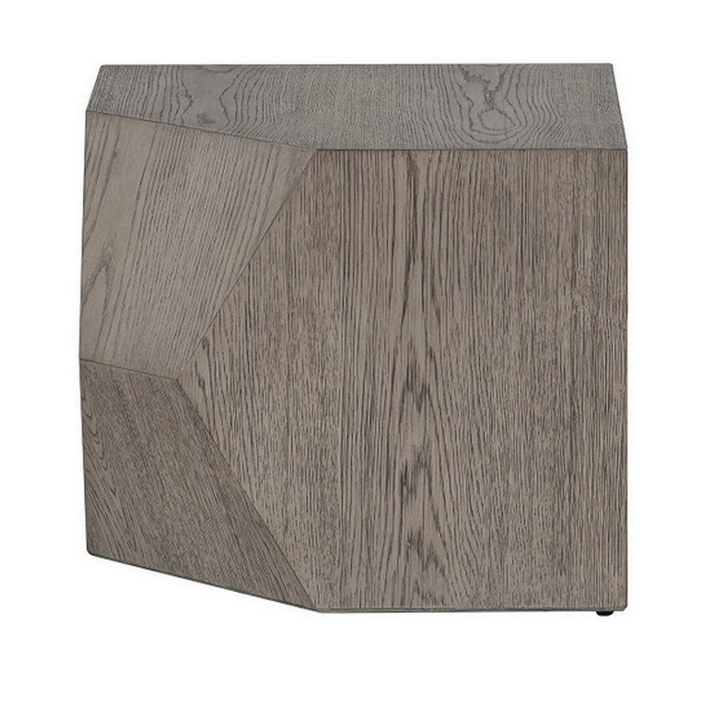 20 Inch Modular Coffee Table Geometric Angled Style Rustic Ash Oak Finish By Casagear Home BM307565