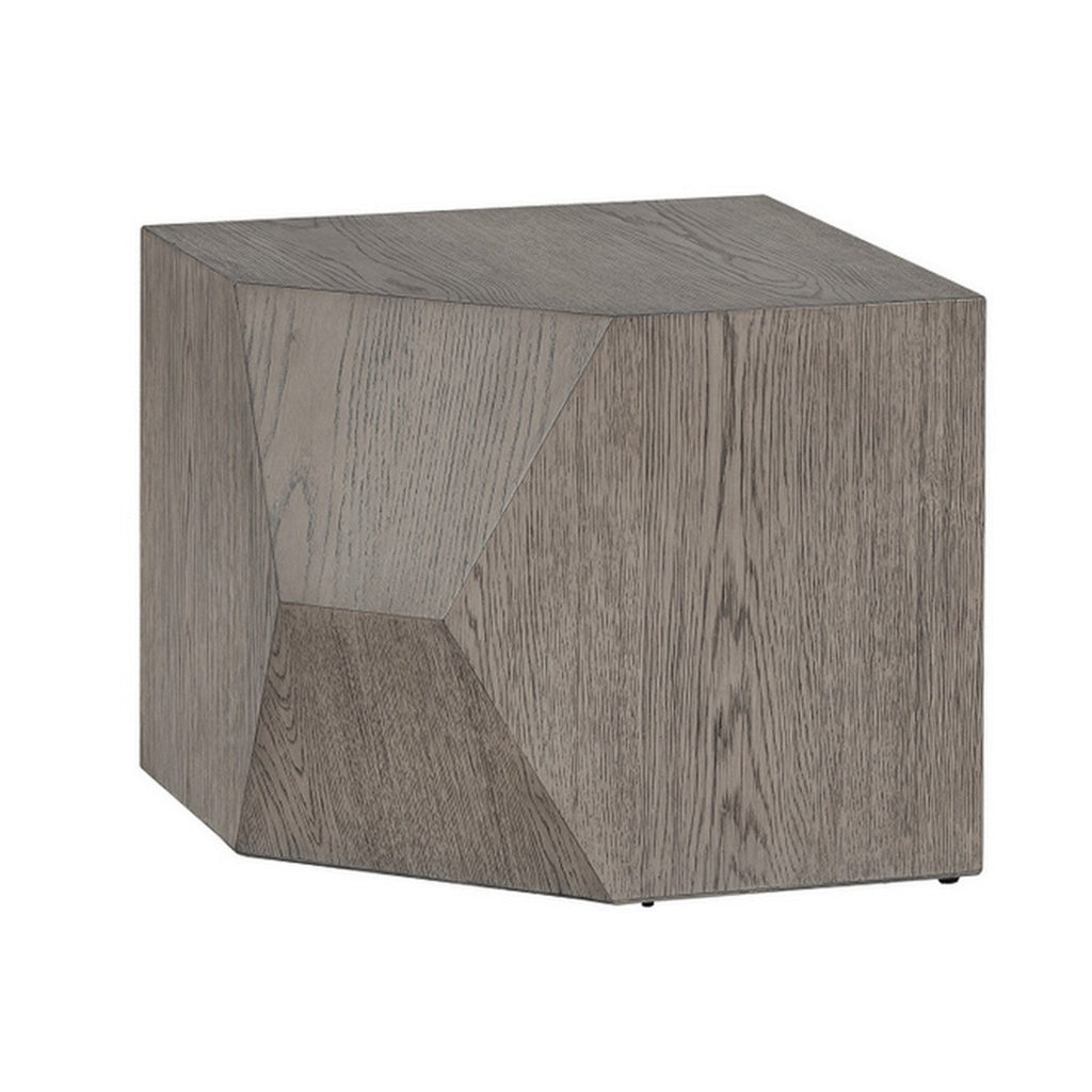 20 Inch Modular Coffee Table, Geometric Angled Style, Rustic Ash Oak Finish By Casagear Home