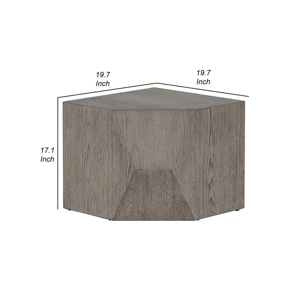 20 Inch Modular Coffee Table Geometric Angled Style Rustic Ash Oak Finish By Casagear Home BM307565