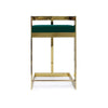 Dok 30 Inch Barstool Cantilever Seat Gold Stainless Steel Base Green By Casagear Home BM307567