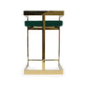 Dok 30 Inch Barstool Cantilever Seat Gold Stainless Steel Base Green By Casagear Home BM307567