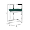 Dok 26 Inch Counter Height Stool Green Cantilever Silver Stainless Steel By Casagear Home BM307569