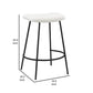 Ast 26 Inch Set of 2 Counter Height Stools Saddle Seat Black Metal White By Casagear Home BM307571