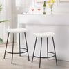 Ast 26 Inch Set of 2 Counter Height Stools Saddle Seat Black Metal White By Casagear Home BM307571