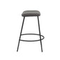 Ast 26 Inch Set of 2 Counter Height Stools Saddle Seat Black Metal Gray By Casagear Home BM307572