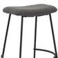 Ast 26 Inch Set of 2 Counter Height Stools Saddle Seat Black Metal Gray By Casagear Home BM307572