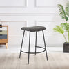 Ast 26 Inch Set of 2 Counter Height Stools Saddle Seat Black Metal Gray By Casagear Home BM307572