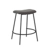 Ast 26 Inch Set of 2 Counter Height Stools, Saddle Seat,  Black Metal, Gray By Casagear Home