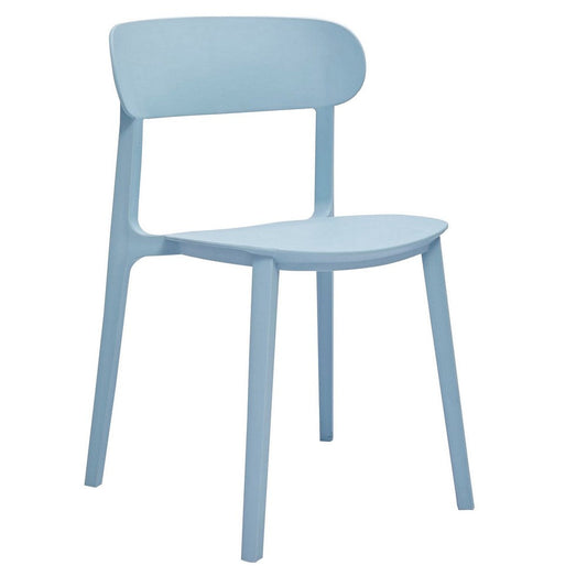 Qin 20 Inch Dining Side Chair, Set of 4, Contoured Back, Curved Seat, Blue By Casagear Home