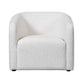 Lea 33 Inch Barrel Club Chair, Cushioned Seating, Off White Upholstery By Casagear Home