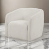 Lea 33 Inch Barrel Club Chair Cushioned Seating Soft Beige Upholstery By Casagear Home BM307584