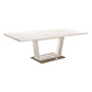 Col 71-95 Inch Extendable Dining Table, U Shaped Pedestal Base, White  By Casagear Home