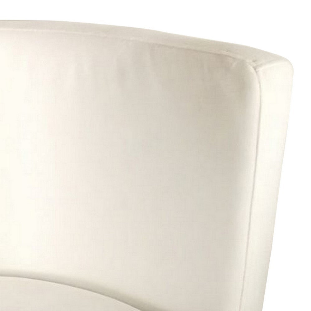 Opi 25 Inch Dining Chair Curved Cushion Seat Silver Stainless Steel White By Casagear Home BM307596