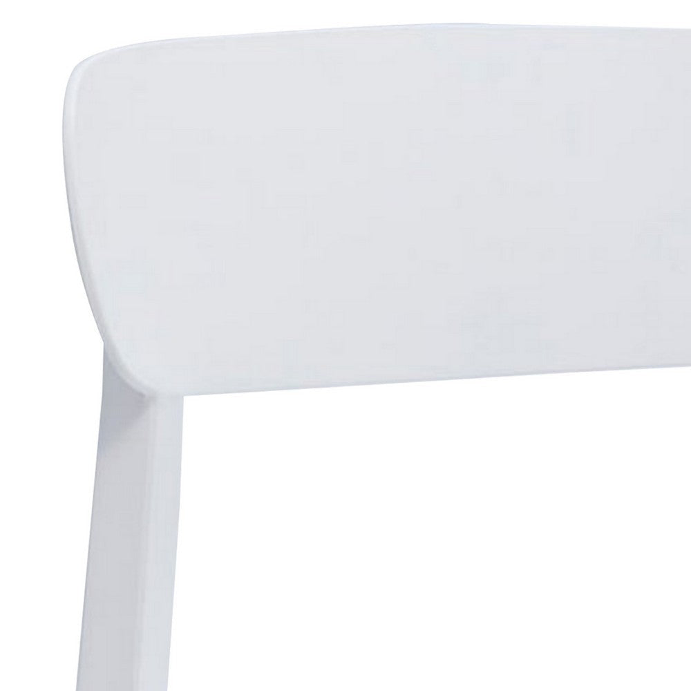 Qin 20 Inch Side Chair Set of 4 Contoured Backrest Curved Seating White By Casagear Home BM307601